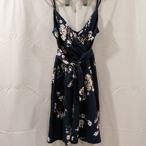 Dark blue, flower pattern sundress